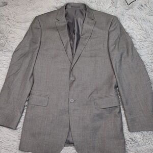 Bertolini Jacket Mens 42 L Gray Wool‎ Silk Blend Suit Coat Pockets Super 140's
